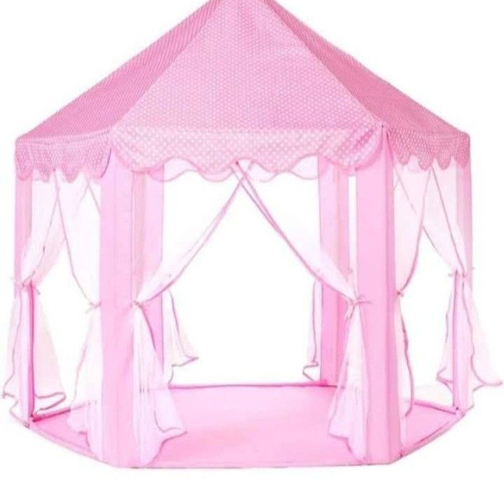 Monobeach Princess Tent Girls Large Playhouse Kids Castle Play Tent with Star Lights Toy for Children Indoor and Outdoor Games, 55'' x 53'' (DxH).