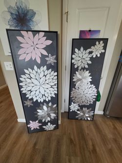 Handmade Wall Art, not a print!
21.25" x 61.5"
Set of 2.
Can hang vertical or horizontal
