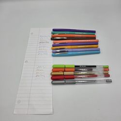 5 Linc Geltonic Gel Pens & 9 Paper Mate Flair Medium Pens MultiColor Crafts Arts