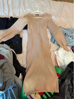 Pretty Garden Tan Dress
