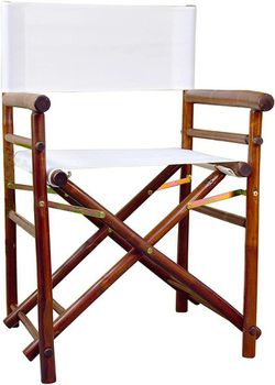 Strata espresso bamboo folding director chair set