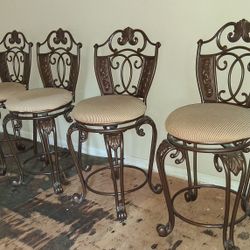 BEAUTIFUL ORNATE SWIVEL BAR CHAIRS
