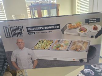 Buffet server with warming tray