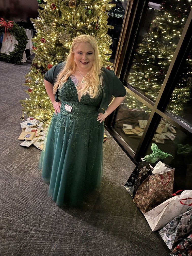 Stunning Formal Emerald Green Corset Gown