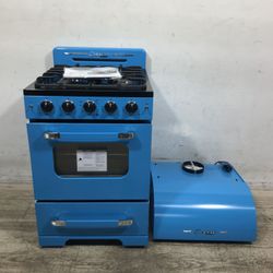 Unique Retro 24" Gas Range with Convection Oven with Range Hood
