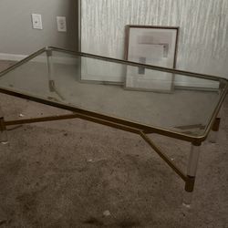 Gold And Acrylic Coffee Table