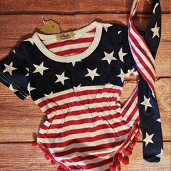 4th Of July Romper With Headband