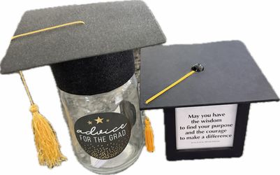 Graduation Advice Jar Cap Mason Jar  Expressions and GRADUATION Cap PHOTO Cube BOX