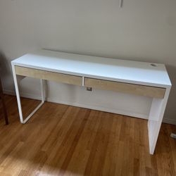 Ikea Micki Desk With blonde Wood Drawers