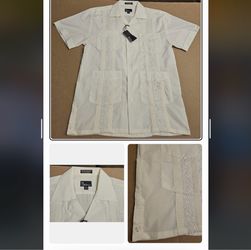 Guayabera talla L color blanco nueva