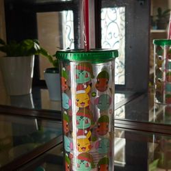 Pokemon 20oz Christmas Tumbler w/Lid & Straw, NEW