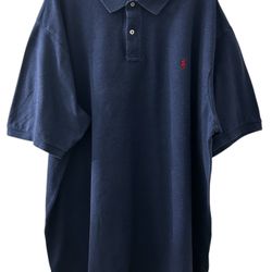 POLO RALPH LAUREN Blue Short Sleeve Polo with Red Logo Men’s Size 4XLT