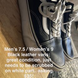 Black Leather Vans 