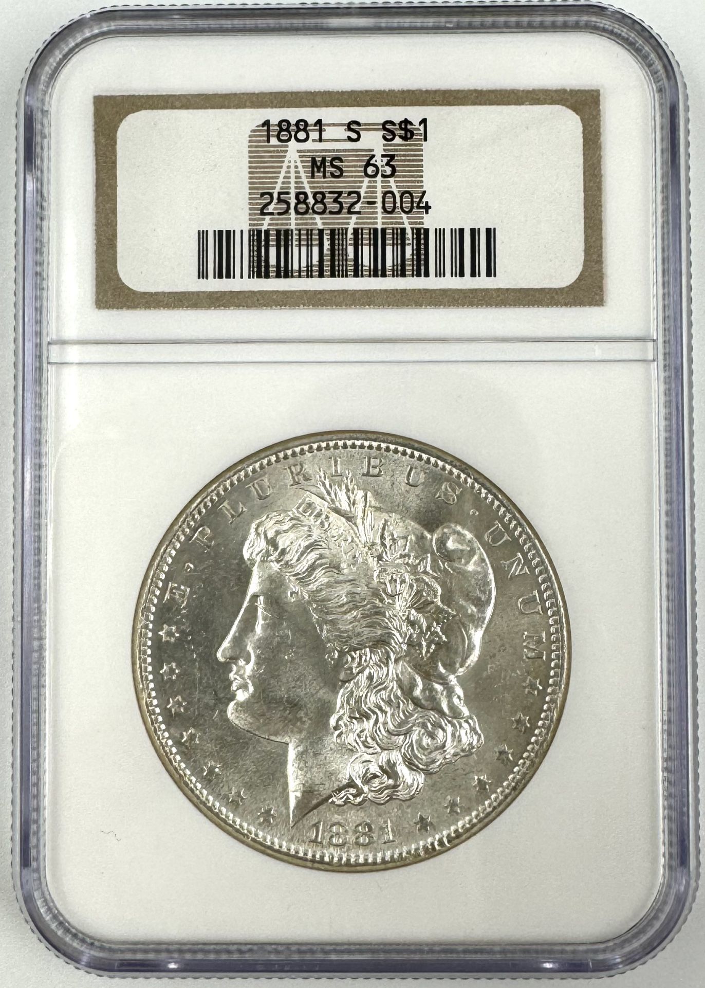 1881 S Morgan Silver Dollar Ngc MS63 Graded 