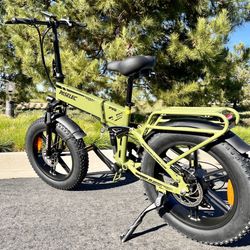 ✅ BRAND NEW - 1000 Watt Electric Folding Bike, Power regen Tech, Fat Tire, Full Suspension(Black-OR-Army Green)PX6 Pro Paselec ⚡️