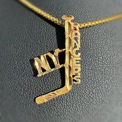 Jewelry 14k solid yellow gold NY Ranchers Hockey 🏑 Pendant charm