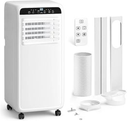 10000 BTU Portable Air Conditioner, Quiet 3-in-1 AC Unit for Room Up to 450 Sq.Ft with Dehumidifier, Fan, Cooling, Remote Control & 24H Timer, Compact