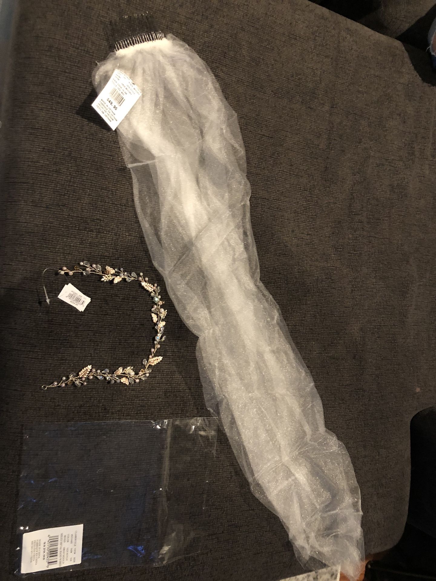 Short Wedding Veil / Head Peice