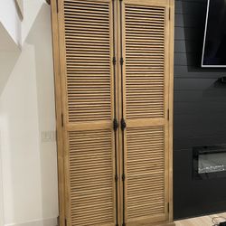 Restoration Hardware St James Solid Oak Cabinet 9’ Tall