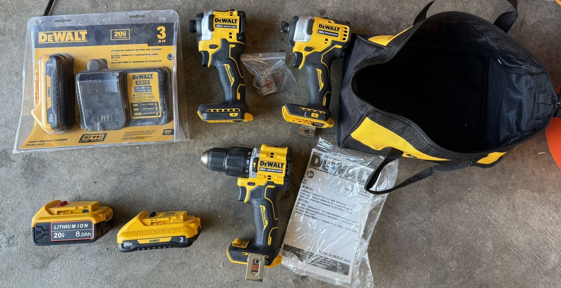 DEWALT 20V ATOMIC 3-Tool Combo Kit Bundle