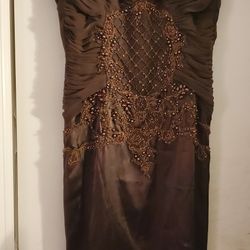 Cache Luxe Brown Beaded Dress - 8 for Sale in Fort Lauderdale, FL - OfferUp