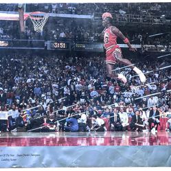 Vintage Unopened 1988 NBA MVP Slam Dunk Champion Michael Jordan Poster