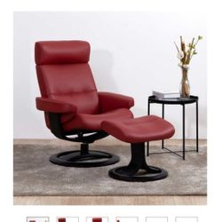 Oslo Leather Recliner & Ottoman $499