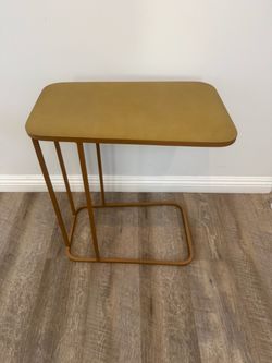 Gold Metal C-Shape Side Table