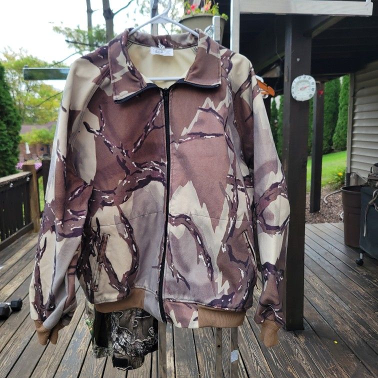 Vintage Predator Camouflage Full Zip Jacket Brown Green Multi Color Men's Xl