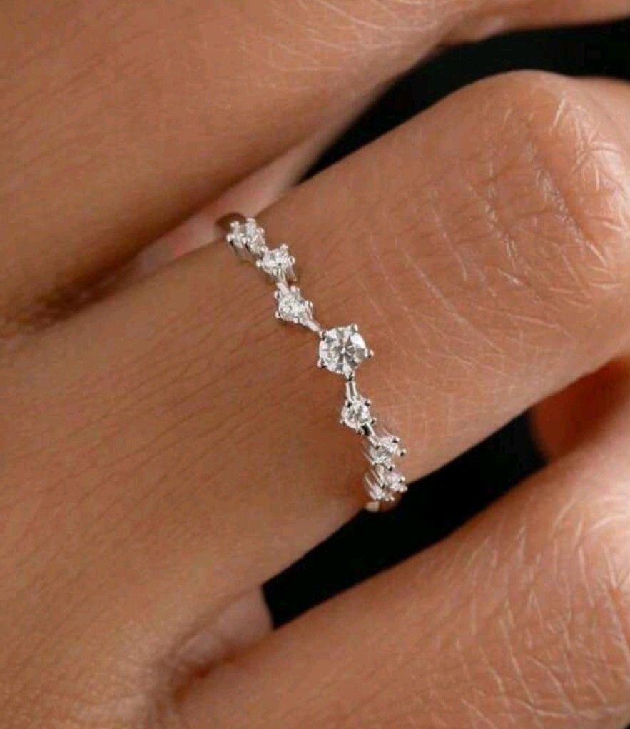 Silver Ring with Rhinestones