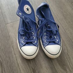 Men's Size 10 Blue Leather Converse 