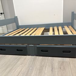 Size Full Bed Frame With Drawers And Desk
