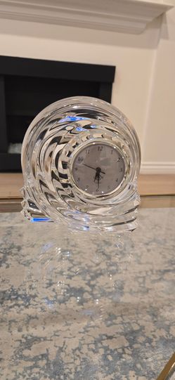 Brand New Lenox Crystal Snail Shape Desk/Mantle Clock