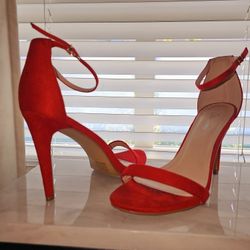 Women's Red Suade Heels