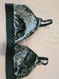 Green Velvet Bralette with Adjustable Straps