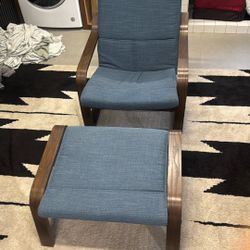 Ikea Chair And Foot Stool, Use For 6montb Sat In Like 5 Times