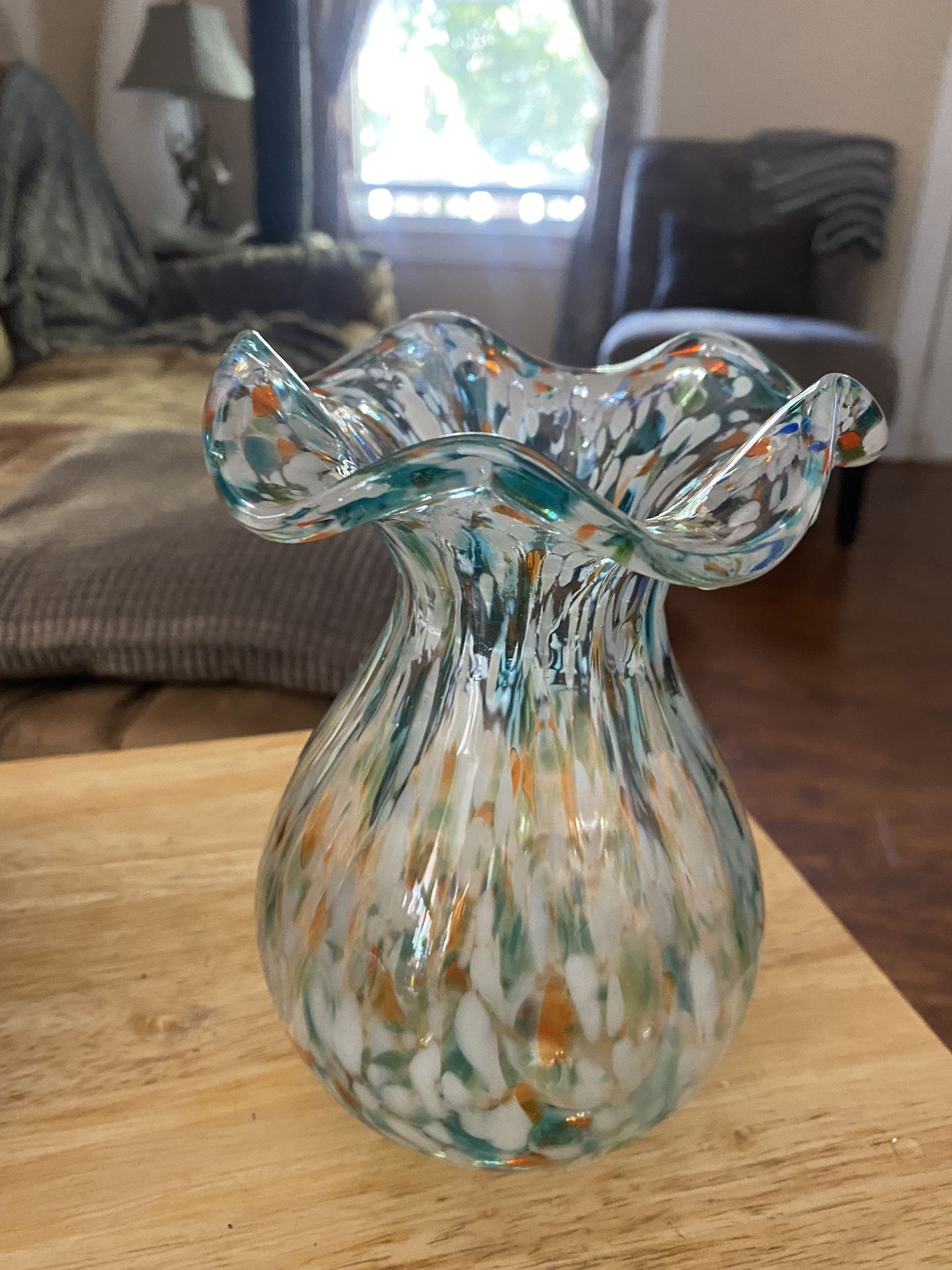 Confetti Blown Murano Style Glass Vase