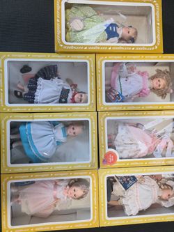 Effenbee Dolls Vintage In Box Lot 7 Dolls W/ 2 Stands