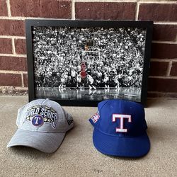 Texas Rangers 2023 World Series Snapbck & Texas Rangers “ HOF” SnapBack, Size: One Size fits All, Color: Grey, Blue, $25 ea.