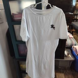 New White T-Shirt Small Dress 