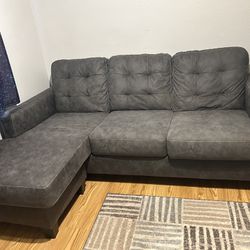 Dark Gray Couch W Chaise Lounge