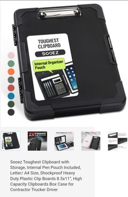 Sooez Hard Clipboard with Storage Case