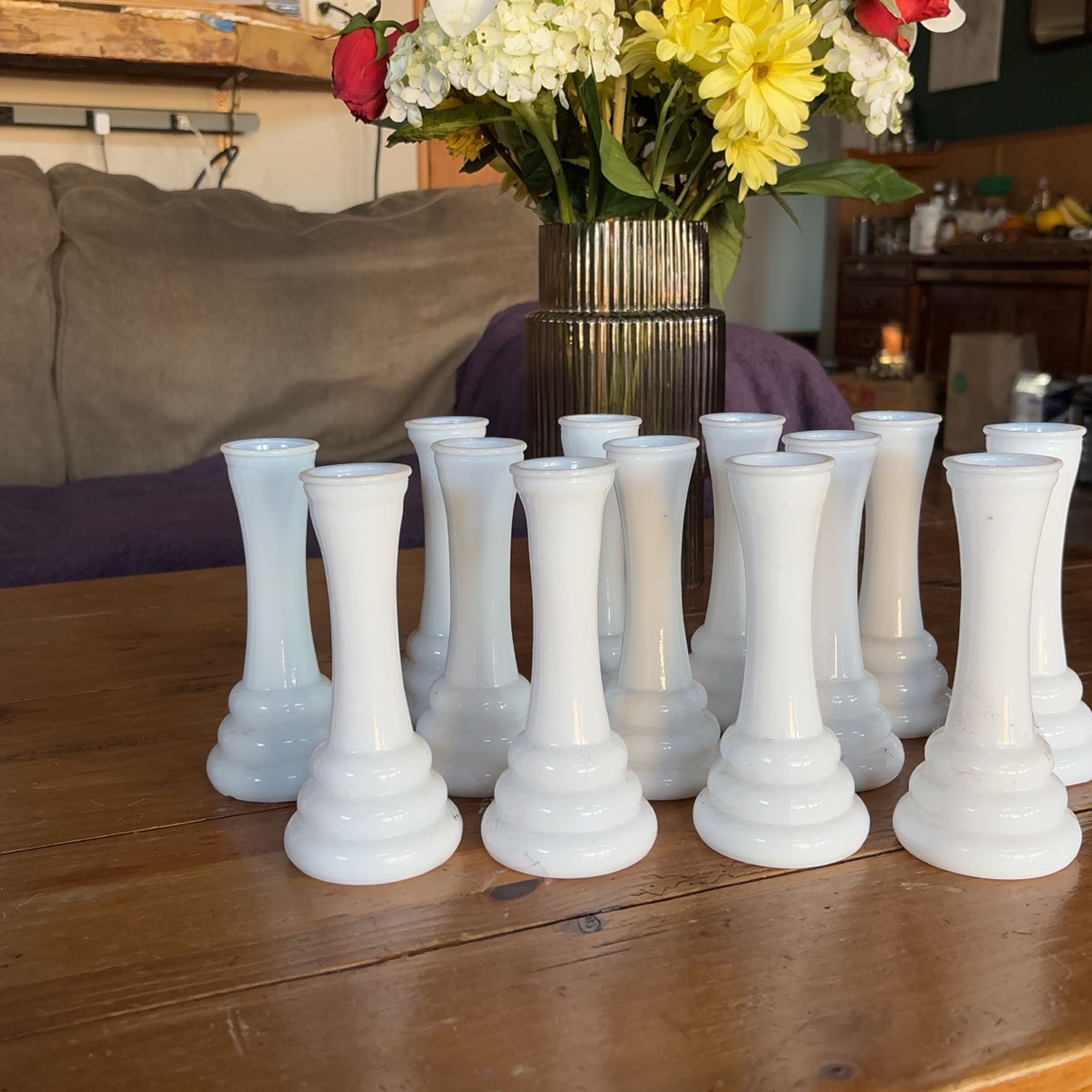 Milk Glass Bud Vases