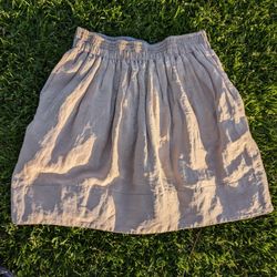 karen walker linen silk skirt oat US 4 flowy