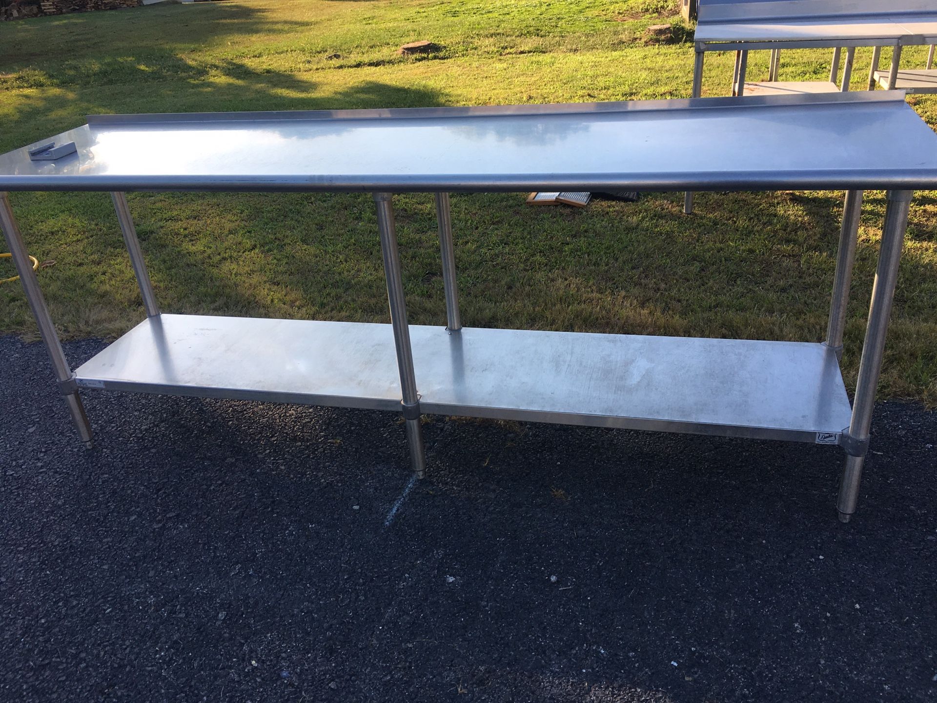 Stainless Steel Table w Vegetable Slicer Mount and Undershelf