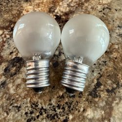 Two Vintage Mid Century antique incandescent light bulbs GE 10W 115-125V T17 fitting desk lamp fixture