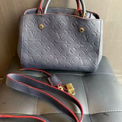 Louis Vuitton Montaigne vintage textured leather shoulder bag