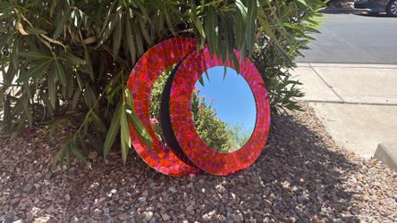 Vintage IKEA Tranby 19661 Two round mirrors