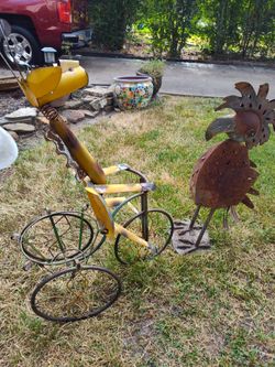 Rustic Yard art IRON garden decor farmhouse decor home decor