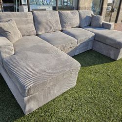 Brand New Doble Chaise Sectional Corduroy Fabric 120 X 60 Chaise $509